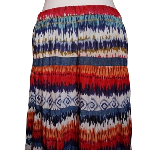 Life Style Women's 109% Cotton Tye Dye Boho Maxi Skirt Size Petite Medium - Picture 4 of 5